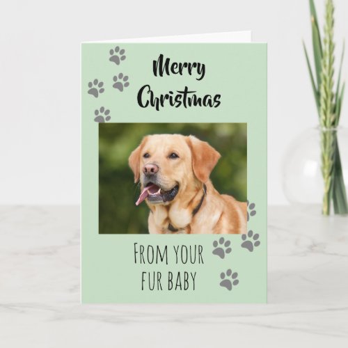 Merry Christmas Photo Dog Cat Pet Fur Baby Card