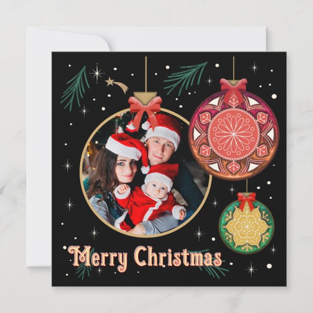 Merry Christmas Photo Family Friends Personalize Holiday Card (Front)