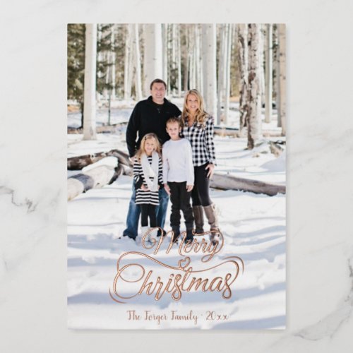 Merry Christmas Photo Foil Holiday Card