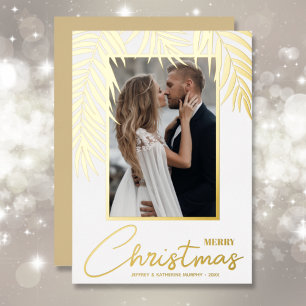Merry Christmas Photo Foil Holiday Card