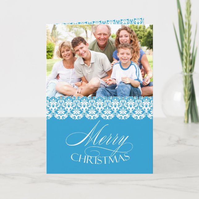 Merry Christmas Photo Folded Greeting Card (Front)