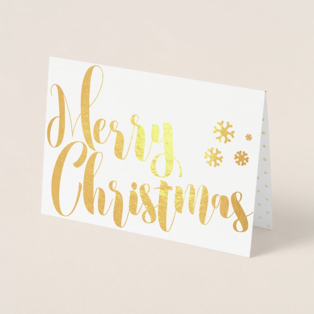 Merry Christmas Photo Frame Design Foil Card (Front)