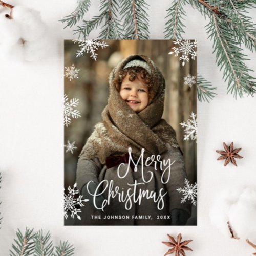 Merry Christmas PHOTO Happy Holidays Magnetic Card