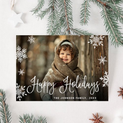 Merry Christmas PHOTO Happy Holidays Magnetic Card