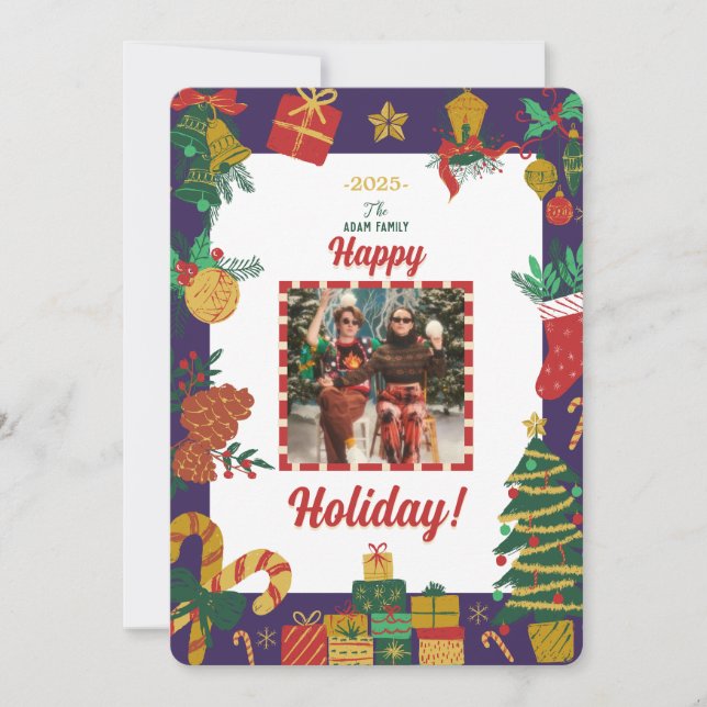 Merry Christmas Photo Holiday Card (Front)