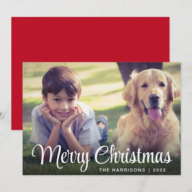 Merry Christmas Photo Holiday Card (Front/Back)