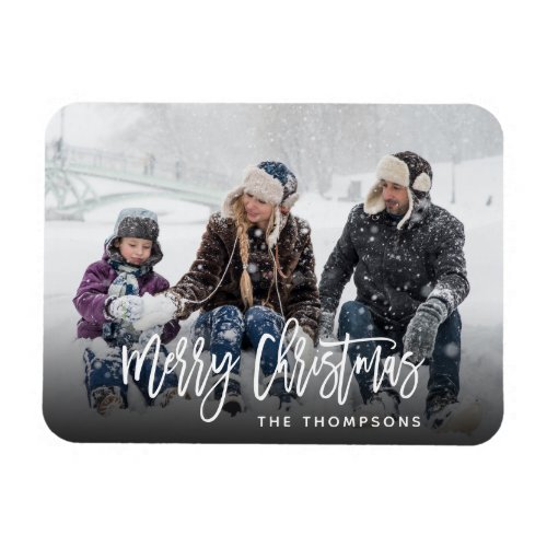 Merry Christmas Photo Holiday Card Magnet