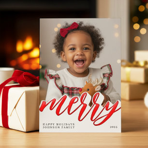 Merry Christmas Photo Holiday Letterpress Photo Cards