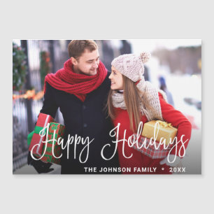 Merry Christmas PHOTO Holiday Magnetic Card