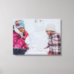 Merry Christmas Photo &  Modern Handwriting Canvas Print<br><div class="desc">Deck the halls with your canvas photo.  Fa la la la la.  You need this decor now!  Customize this canvas print with your custom photo & name (if wanted).</div>