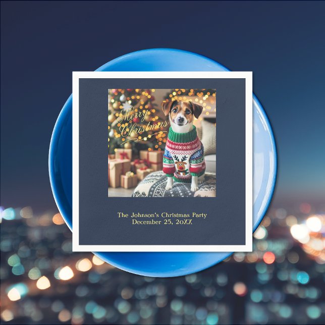 Merry Christmas Photo Napkins (Merry Christmas Photo Napkin)