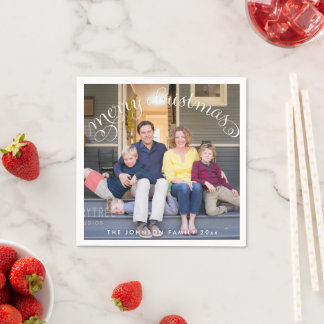 Merry Christmas Photo Paper Napkins