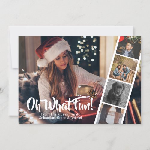 Merry Christmas Photo Personalized Oh What Fun Holiday Card