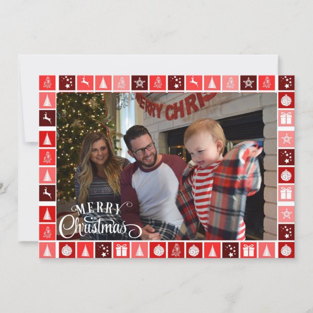 Merry Christmas Photo Personalized Signature Holiday Card (Front)