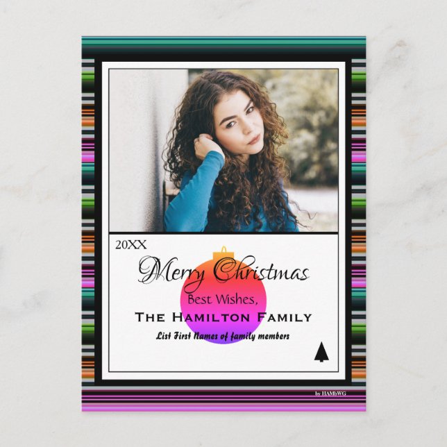 Merry Christmas Photo Postcard  - HAMbWG (Front)