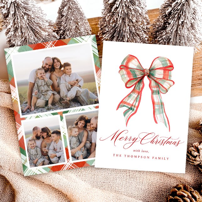 Merry Christmas Photo Red Green Holiday Card (Creator Uploaded)