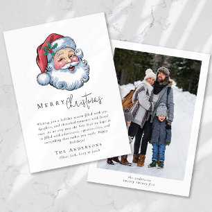 Merry Christmas Photo Santa Claus Holiday Card