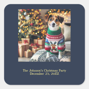 Merry Christmas Photo Square Sticker