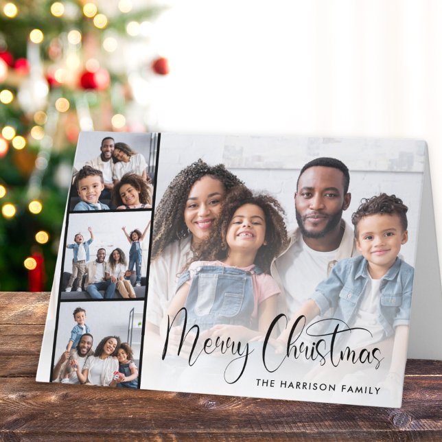 Merry Christmas Photo Strip Holiday Card (Share the love and warmth of the season with your personalized photo Christmas card)