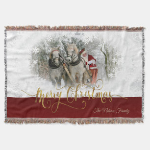 Merry Christmas Photo Throw Blanket