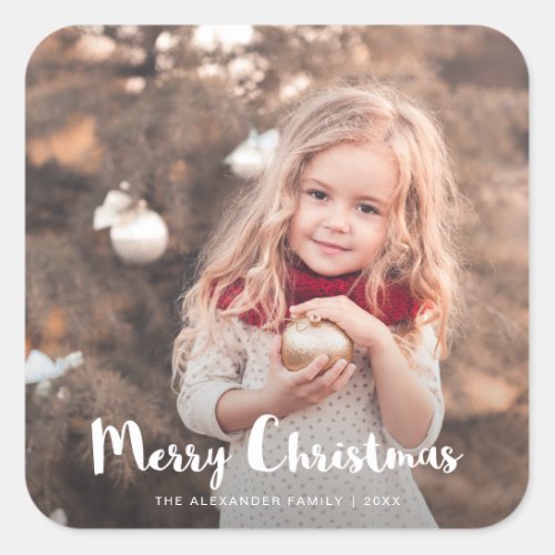 Merry Christmas Photo Typography Sticker