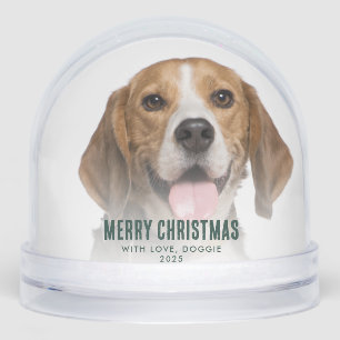 Merry Christmas Photos Pet Dog Custom Snow Globe