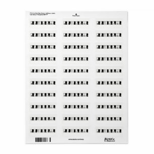 Merry Christmas Piano Keys Typography Black White Label