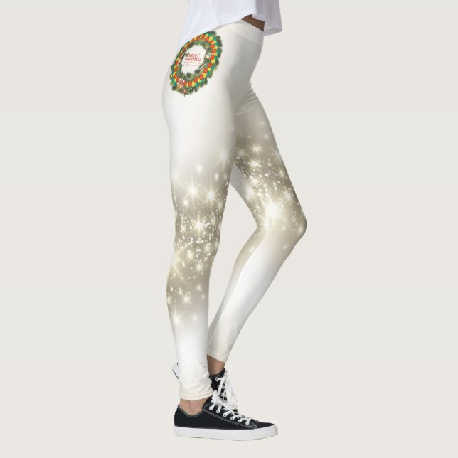 Merry Christmas Pickleball 1A Options Leggings (Right)