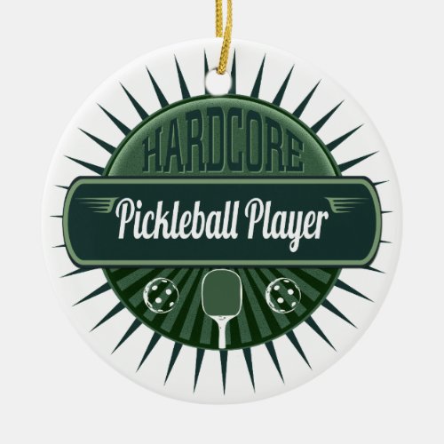 Merry Christmas Pickleball Player Tree Ornament