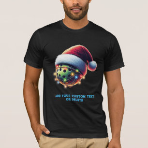 Merry Christmas Pickleball Santa Hat Pickleballer T-Shirt
