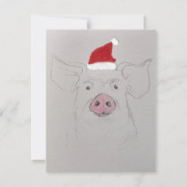 Merry Christmas Pig Holiday Card