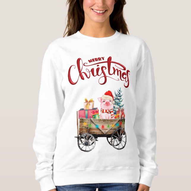 Merry Christmas Pig Sweatshirt (Front)