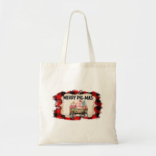 Merry Christmas Pig Tote Bag