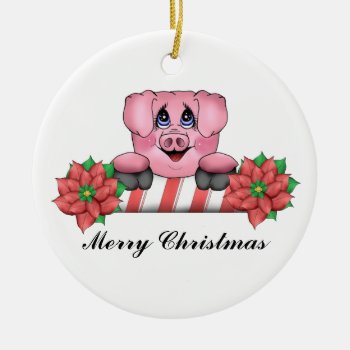 Merry Christmas Piggy Ornament by ThePigPen at Zazzle