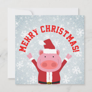 Merry Christmas Piglet Holiday Card