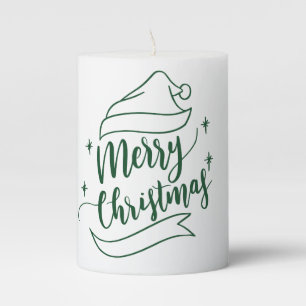 Merry Christmas pillar candle