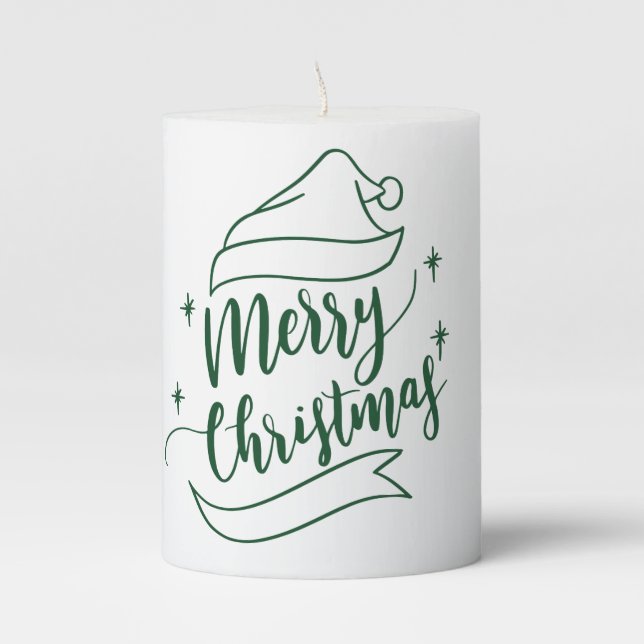Merry Christmas pillar candle (Front)