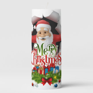 Merry Christmas Pillar Candle