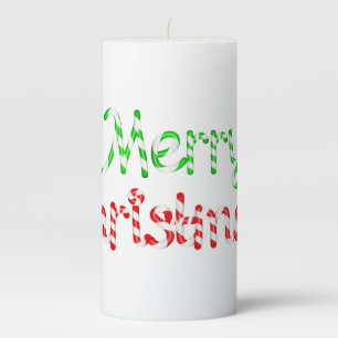 Merry Christmas Pillar Candle