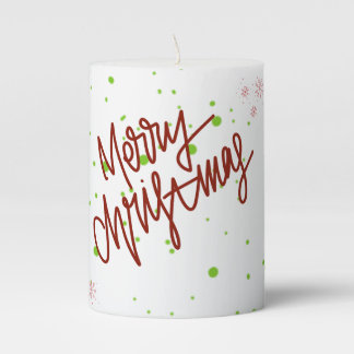 Merry christmas pillar candle