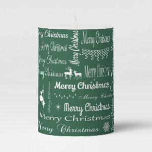Merry Christmas Pillar Candle