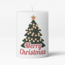 Merry Christmas Pillar Candle: Festive New Model
