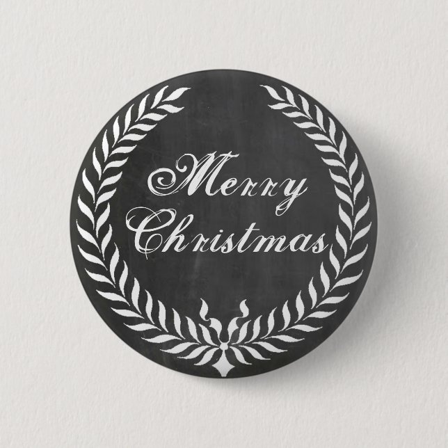 Merry Christmas Pinback Button (Front)