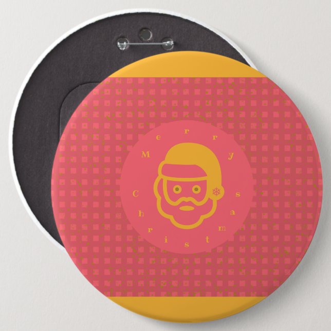Merry Christmas Pinback Button (Front & Back)