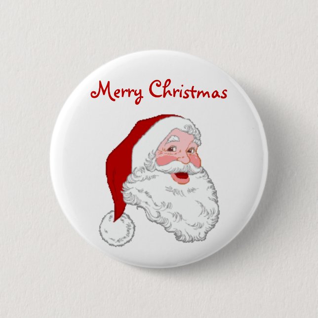 Merry Christmas Pinback Button (Front)