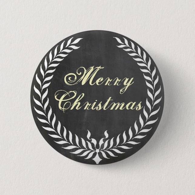 Merry Christmas Pinback Button (Front)