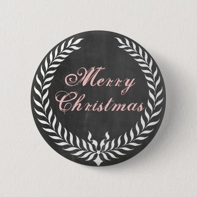 Merry Christmas Pinback Button (Front)