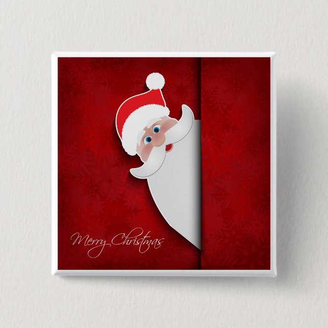 Merry Christmas Pinback Button (Front)