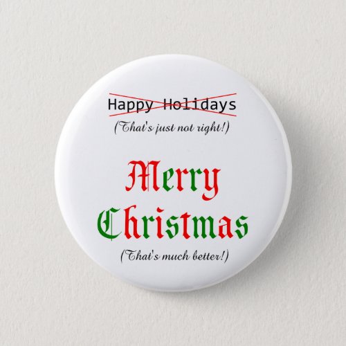 Merry Christmas Pinback Button