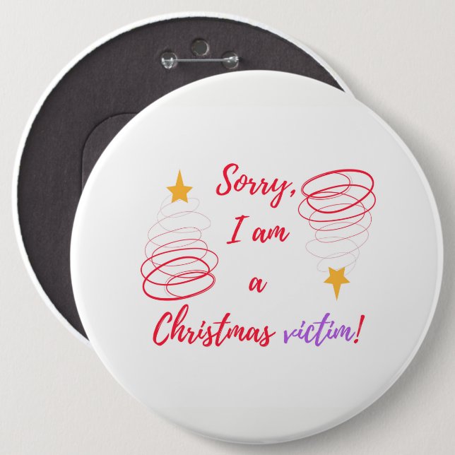 Merry Christmas Pinback Button (Front & Back)